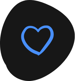 Icon of a blue heart on a black background