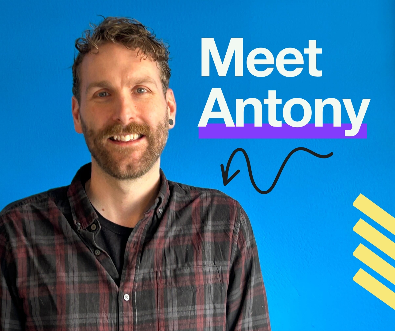 Welcome Antony as our new Senior Digital Designer in this engaging image.